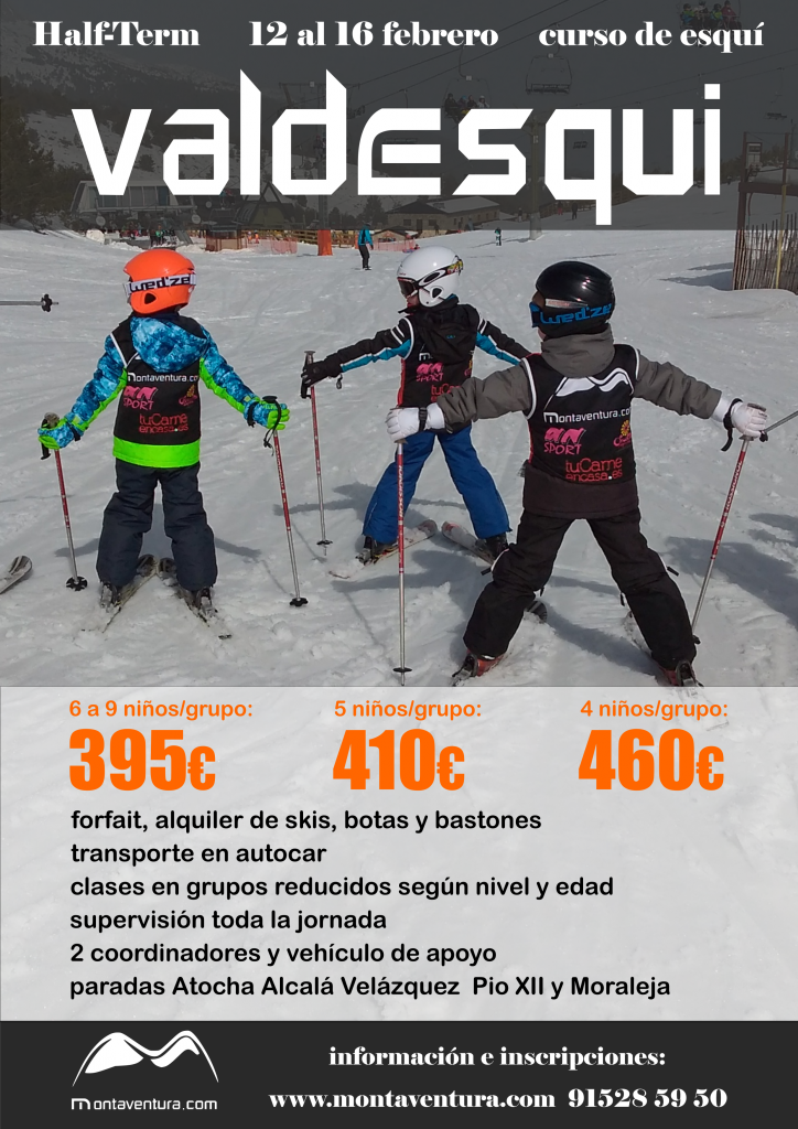 ski course half Term Madrid Valdesqui